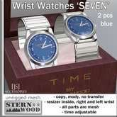 {JS} Wrist Watch 'SEVEN' - blue - 2 psc