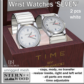 {JS} Wrist Watch 'SEVEN' - white - 2 pcs