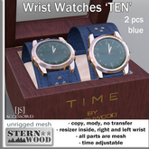{JS} Wrist Watch 'TEN' - blue - 2 pcs