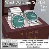 {JS} Wrist Watch 'TEN' - green - 2 pcs