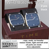 {JS} Wrist Watch 'TWO' - black - 2 pcs