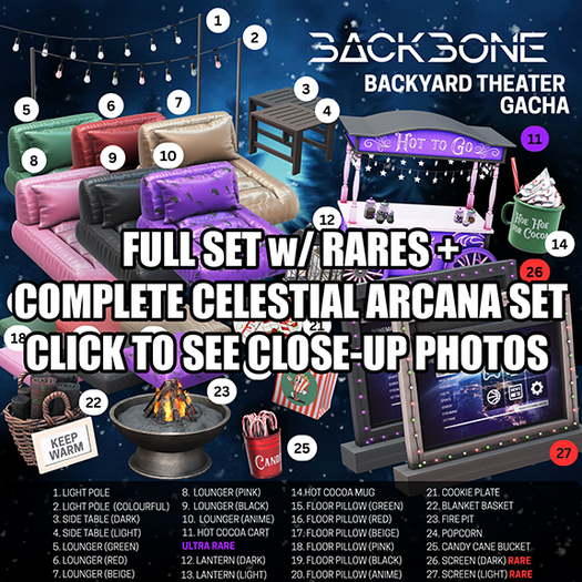 BackBone Backyard Theater FULL SET w/RARES