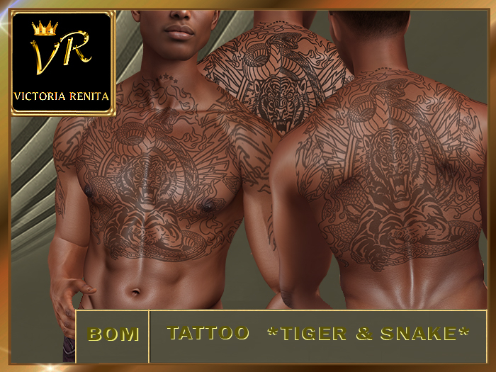 VR* TATTOO*TIGER & SNAKE*