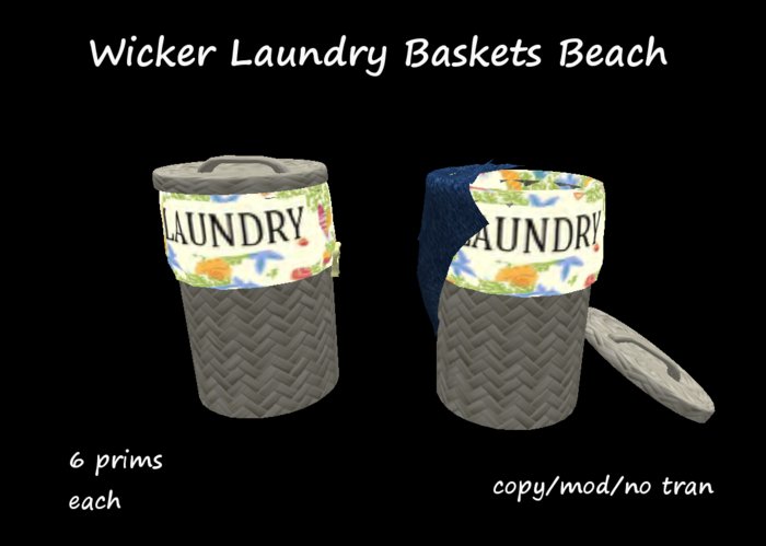 Wicker Laundry Basket beach set