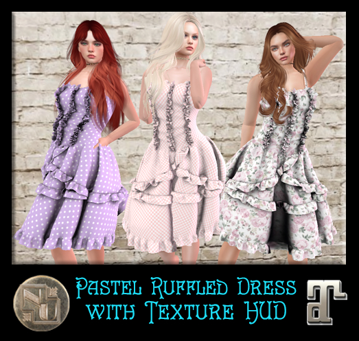 Pastel Ruffled Dress with Texture HUD