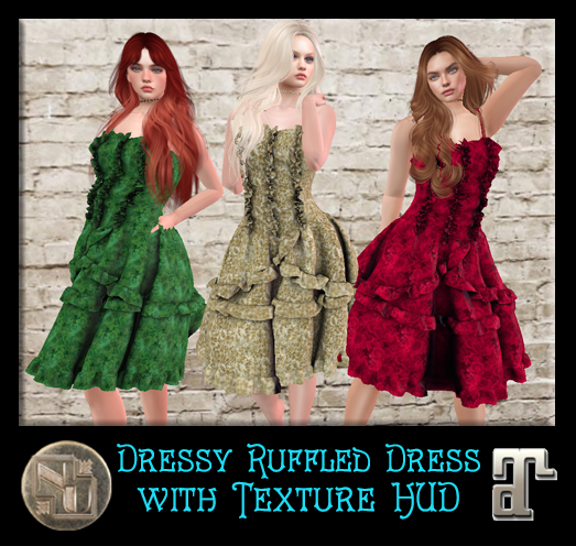 Dressy Ruffled Dress with Texture HUD