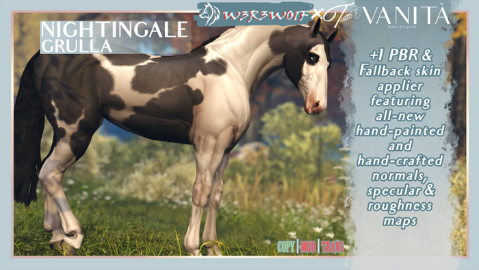 TEEGLEPET SKIN: "Nightingale" Grulla 