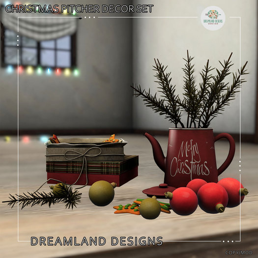 DD Christmas Pitcher Decor Set /ADD