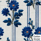 Floral Stripe Blue Seamless Texture