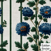 Floral Stripe Blue and Green Seamless Texture