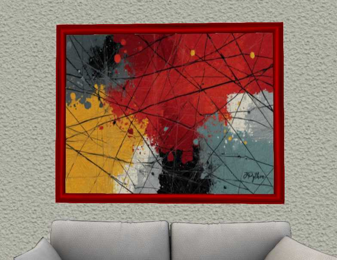 Acrylic Painting JPython Aluminum Abstract #17 Red