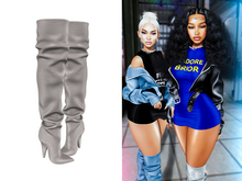 [Brior] Kiera Leather Boots - (Grey)