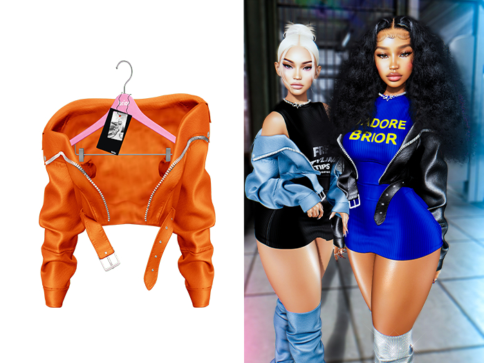[Brior] Kiera Leather Jacket - (Orange)