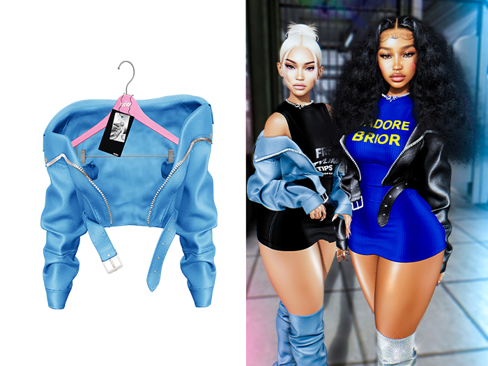 [Brior] Kiera Leather Jacket - (Blue)