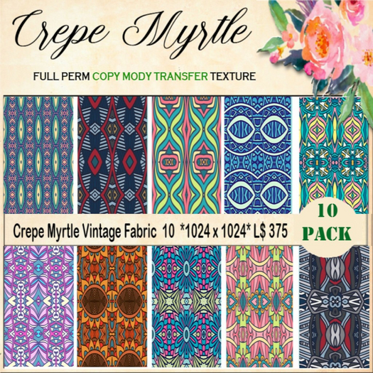 Crepe Myrtle Retro Fabric 7