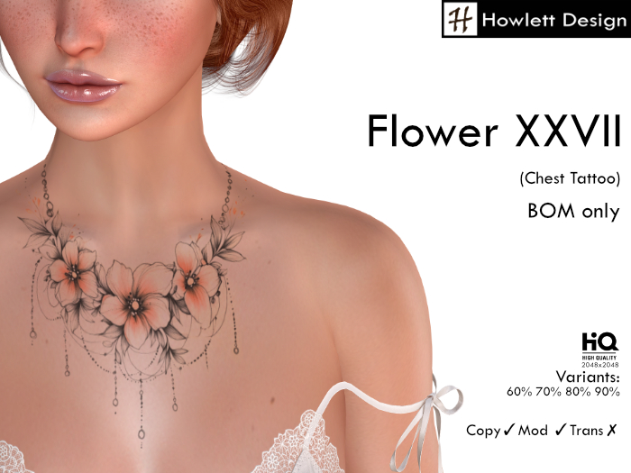[HDesign] Flower XXVII (Chest Tattoo)