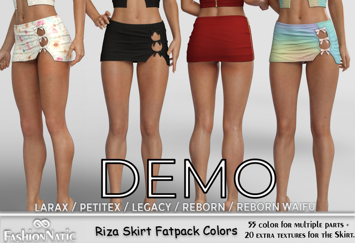 Demo Skirt Riza Fatpack Colors -  Reborn,  Legacy, LaraX, PetiteX FashionNatic