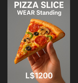 PIZZA SLICE WEAR Standing – Realistic Pizza Accessory with Hand Hold & Eating Animation (Copy/Transfer)