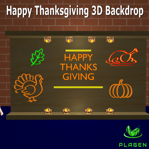 Thanksgiving 3D Backdrop   - PLAGEN  (ADD)