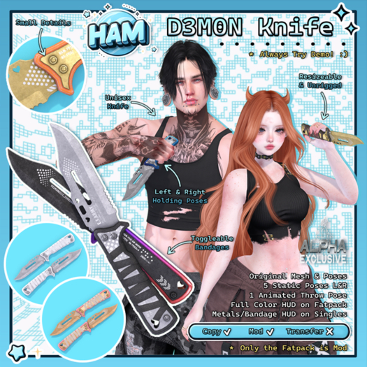 HAM. C0MB4T Knife / Fatpack