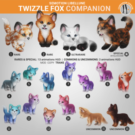 SEmotion Libellune Twizzle Fox Companion COMMON 06