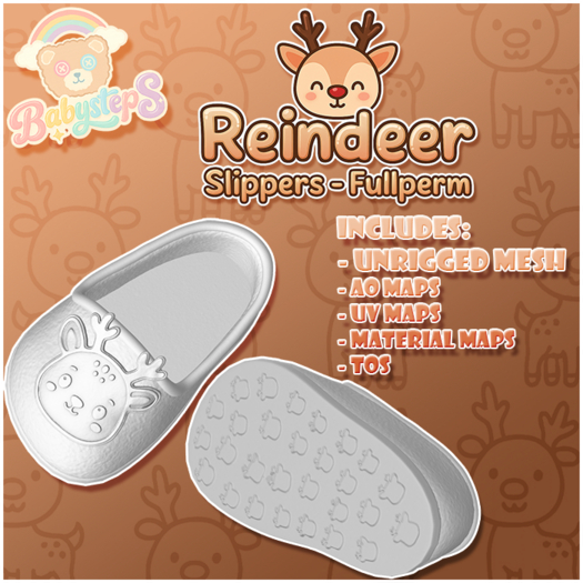 {Babysteps} Reindeer Slippers - FULLPERM