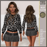 CROPPED SWEATER&PLEATED TWEED SKIRT
