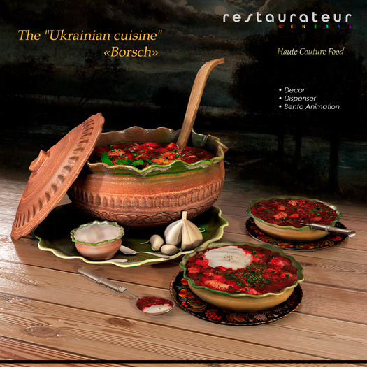 <RG>Traditional Ukrainian "Borsch" Set.