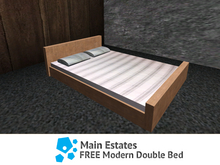 FREE Modern Double Bed – Realistic Wooden Bed with Pillows (1 LI) • Gift Edition