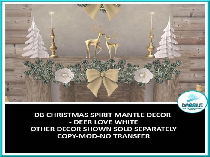 DB CHRISTMAS SPIRIT MANTLE DECOR - DEER LOVE WHITE  ADD ME