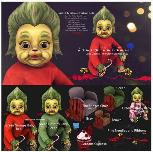 *[Black Bantam] Pine Needles / Ribbon Decor