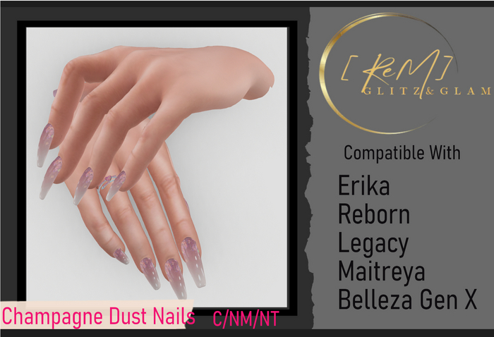[ReM] Champagne Dust Nails