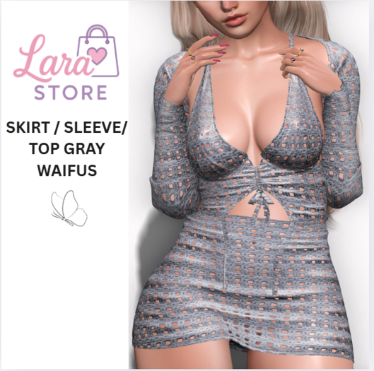 LS - SKIRT / SLEEVE / TOP WAIFUS GRAY