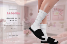 [LABELITA] Heide Furr Slipper x Socks Black