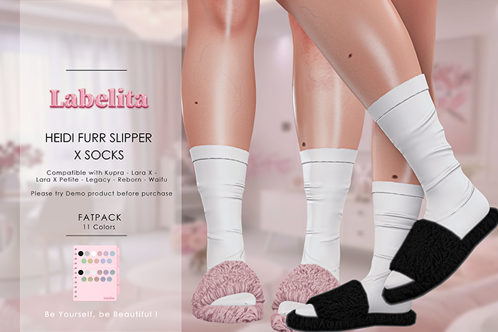 [LABELITA] Heide Furr Slipper x Socks Fatpack