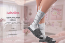 [LABELITA] Heide Furr Slipper x Socks Grey
