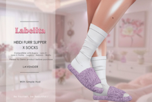 [LABELITA] Heide Furr Slipper x Socks Lavender