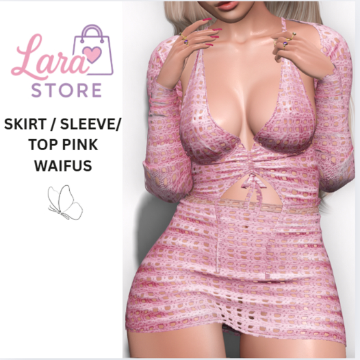 LS - SKIRT / SLEEVE / TOP WAIFUS PINK
