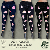 Snappy - Pink Patched Christmas Jeans