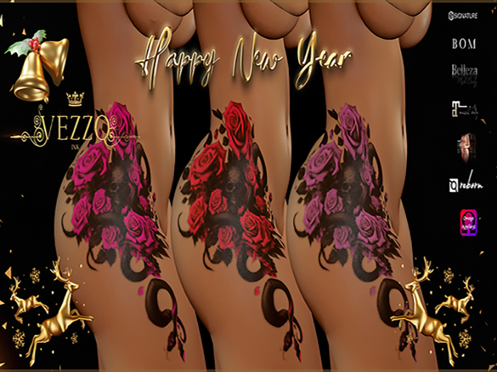Vezzo Ink Tattoo - Coloured Roses GIFT - ADD ME