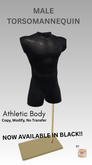 ISO_Male_TorsoMannequin_WithThigh_BlackShine(No Transfer)