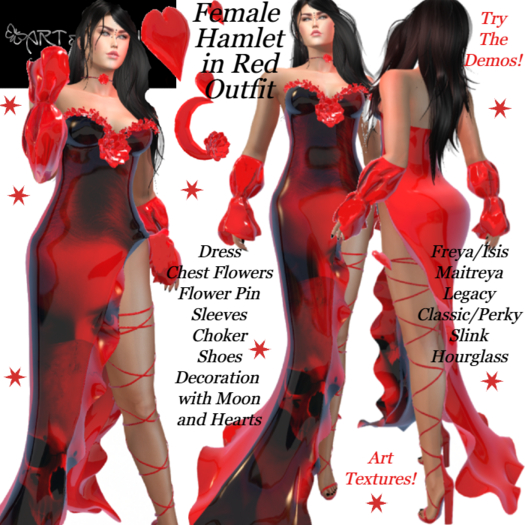 ART & FASHION - FEMALE HAMLET IN RED OUTFIT