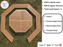 Octagon Table & Bench Set - Oak