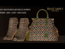 Red Carpet Cozy Sweater Boots & Purse Collection In Print #1