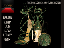 Red Carpet Tigress Heels and Purse Collection In Green
