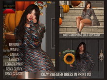 Red Carpet Cozy Sweater Dress In Print #3