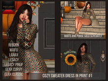 Red Carpet Cozy Sweater Dress In Print #1