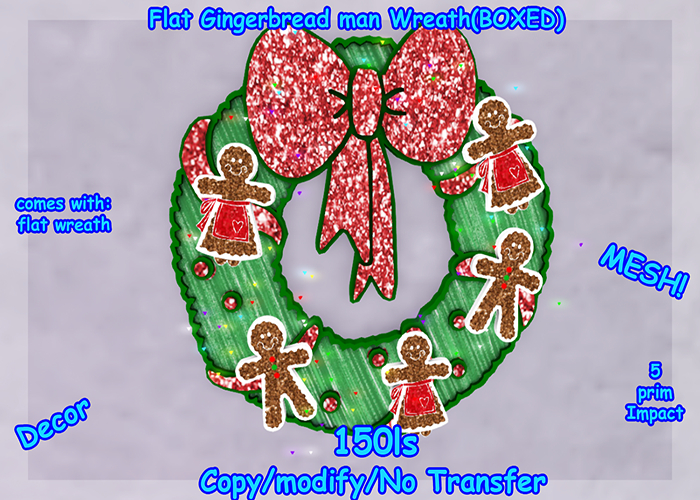 Flat Gingerbread man Wreath(BOXED)