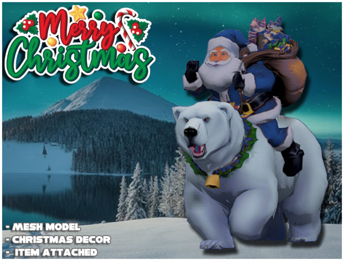 Santa Bear Blue