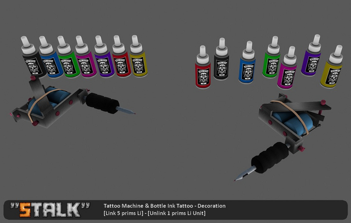 Tattoo Machine & Bottle Ink Tattoo [Link & Unlink]